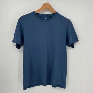 Uniqlo Shirt Mens Large Blue Supima Cotton T-Shirt Short Sleeve Crew Neck